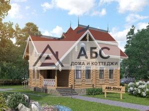 Проект двухэтажной деревянной дачи Арх. М.А.Кузьмин (вариант-оцилиндрованное бревно 240мм) из бревна - 7