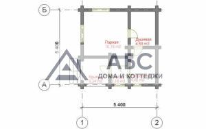 Проект одноэтажной бани «Чистотел» из бревна - 3