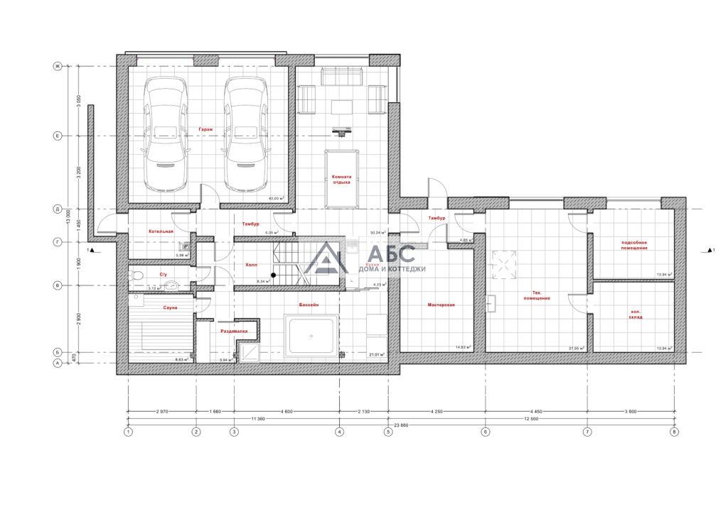 Проект одноэтажного комбинированного коттеджа «Эльбрус» - 3