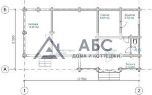 Проект одноэтажной бани «Сафина» из бревна - 3