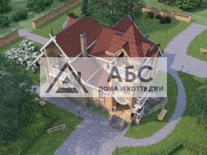 Проект двухэтажной деревянной дачи Арх. М.А.Кузьмин (вариант-оцилиндрованное бревно 240мм) из бревна - 13