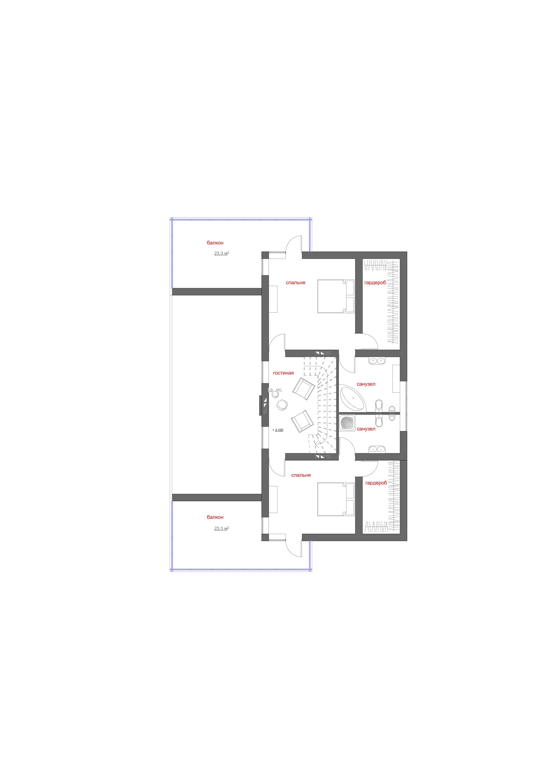 Проект двухэтажного коттеджа «Дачия» из газобетона - 4