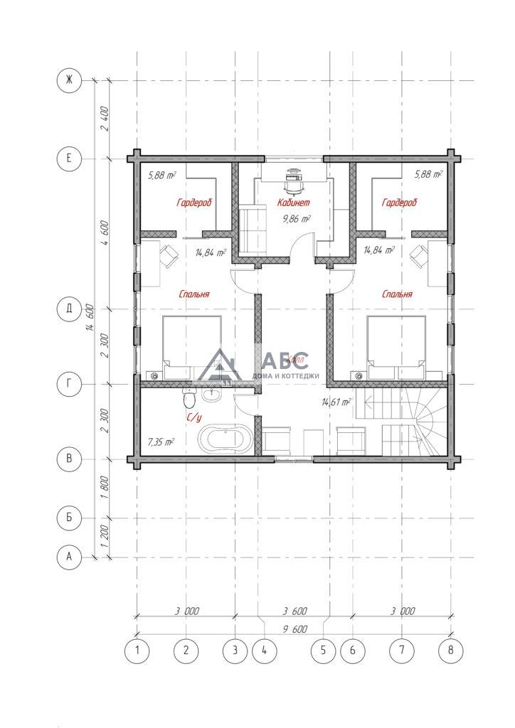 Проект одноэтажного дома » Пересвет» из бруса - 3