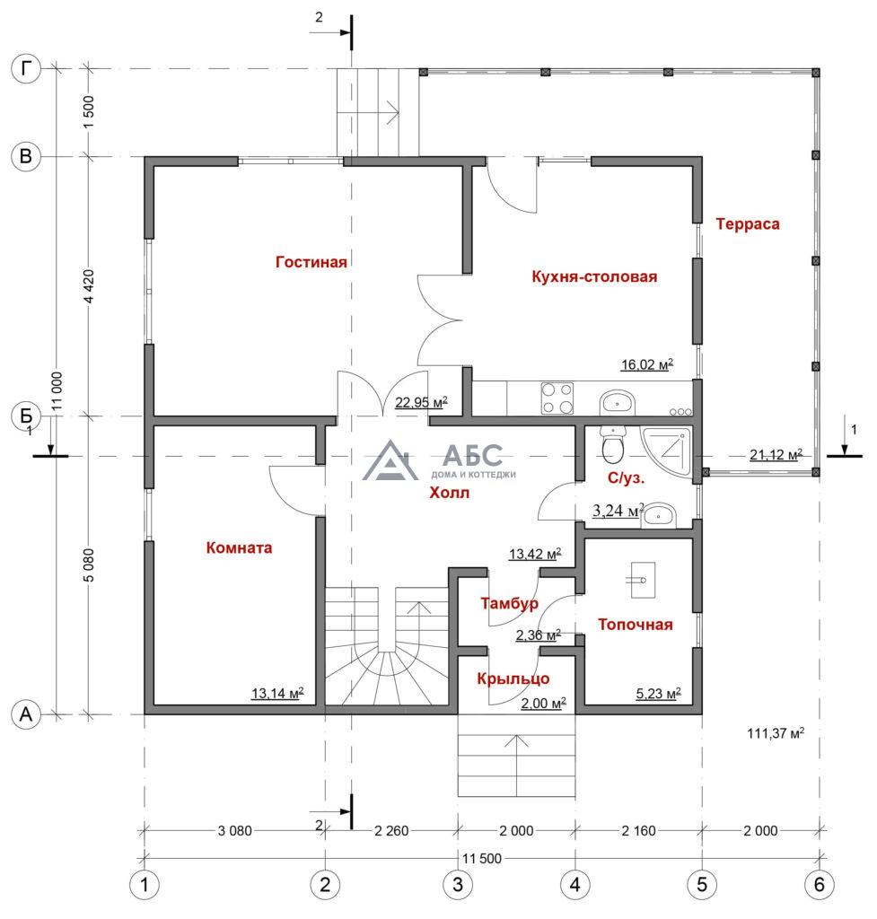 Проект одноэтажного каркасного дома «Премиум» - 3
