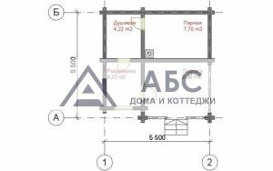 Проект одноэтажной бани «Банный пар» из бревна - 3