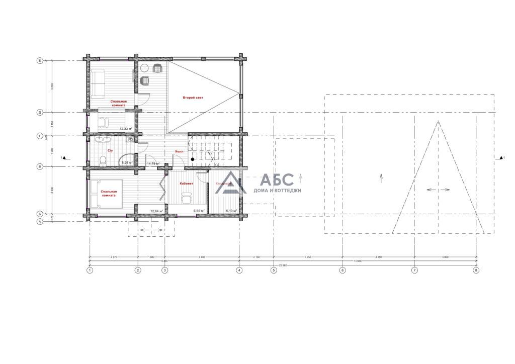 Проект одноэтажного комбинированного коттеджа «Эльбрус» - 5