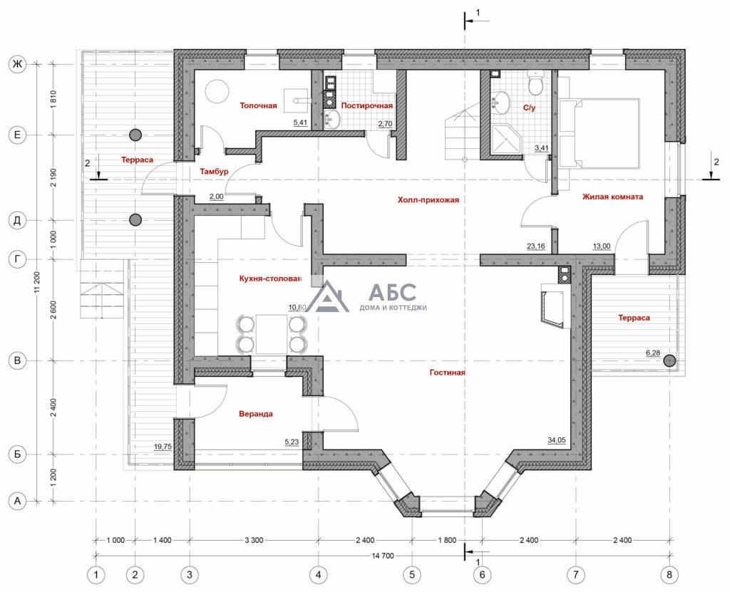 Проект двухэтажного коттеджа «Альбион» из газобетона - 4