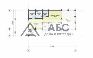 Проект одноэтажной бани «Ламбада» из бревна - 3