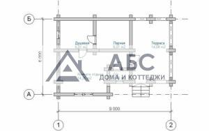 Проект одноэтажной бани «Малиновый туман» из бревна - 3