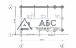 Проект одноэтажной бани «Малиновый туман» из бревна - 3