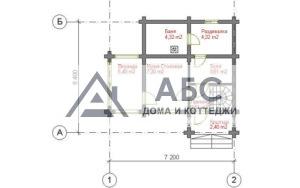 Проект одноэтажной бани «Малиновка» из бревна - 3