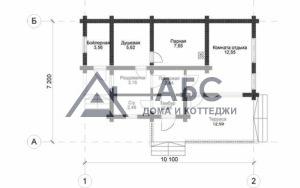 Проект одноэтажной бани «Незнайка» из бревна - 3