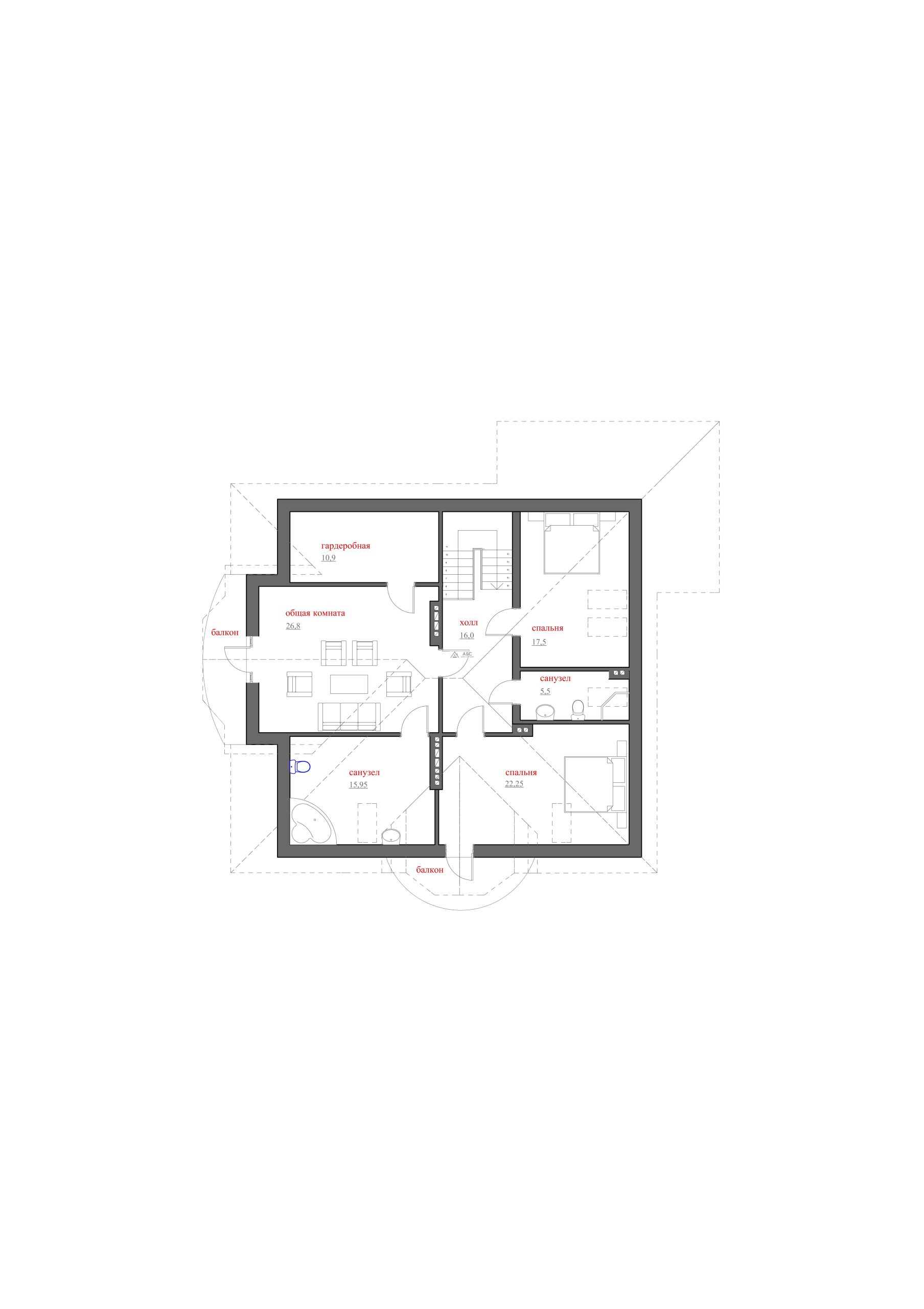 Проект одноэтажного коттеджа «Беркут» из газобетона - 4