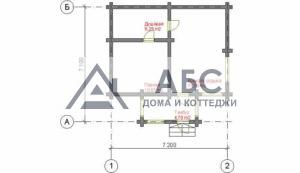 Проект одноэтажной бани «Ретро» из бревна - 3