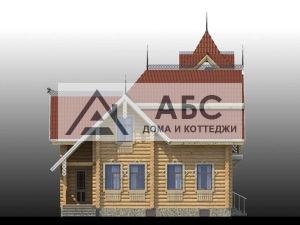 Проект двухэтажной деревянной дачи Арх. М.А.Кузьмин (вариант-оцилиндрованное бревно 240мм) из бревна - 9