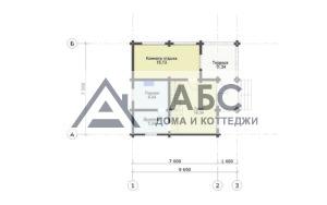 Проект одноэтажной бани «Рапунцель» из бревна - 3