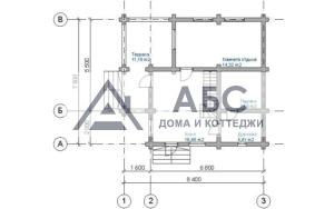 Проект одноэтажной бани «Лямура» из бревна - 3