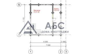 Проект одноэтажной бани «Ямайка» из бревна - 4