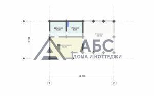 Проект одноэтажной бани «Флешка» из бревна - 3