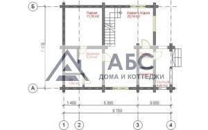 Проект одноэтажной бани «Рафаэлла» из бревна - 3