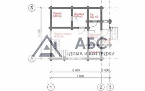 Проект одноэтажной бани «Ямайка» из бревна - 3