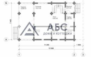 Проект одноэтажной бани «Веселые парильщики» из бревна - 3