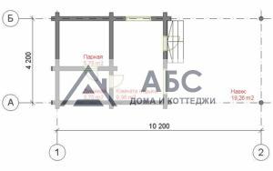 Проект одноэтажной бани «Поп-корн» из бревна - 3