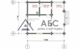 Проект одноэтажной бани «Кострубонька» из бревна - 3