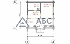 Проект одноэтажной бани «Мовь» из бревна - 3