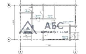 Проект одноэтажной бани «Подружка» из бревна - 3