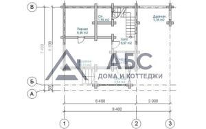 Проект одноэтажной бани «Яшма» из бревна - 3