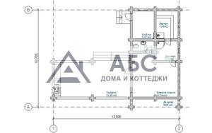 Проект одноэтажной бани «Сиракуза» из бревна - 3