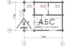 Проект одноэтажной бани «Купала» из бревна - 3