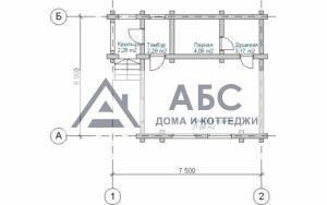 Проект одноэтажной бани «Гестия» из бревна - 3