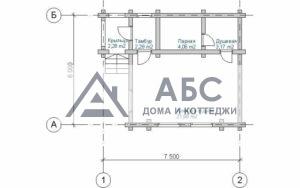 Проект одноэтажной бани «Гестия» из бревна - 3