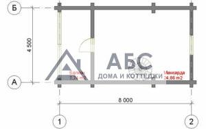 Проект одноэтажной бани «Утеха» из бревна - 4