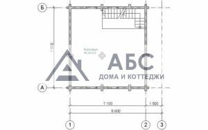 Проект одноэтажной бани «Банный двор» из бревна - 4