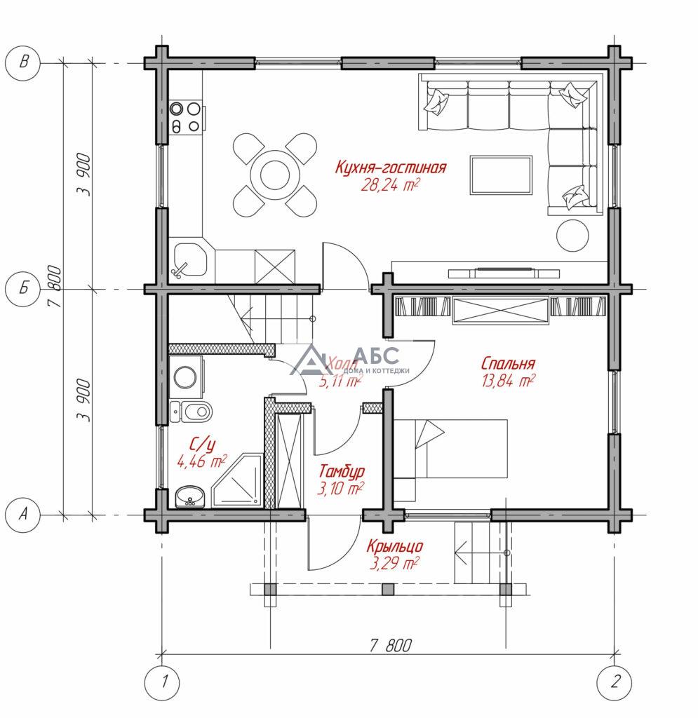 Проект одноэтажного дома «Дворянское гнездо» из бруса - 3