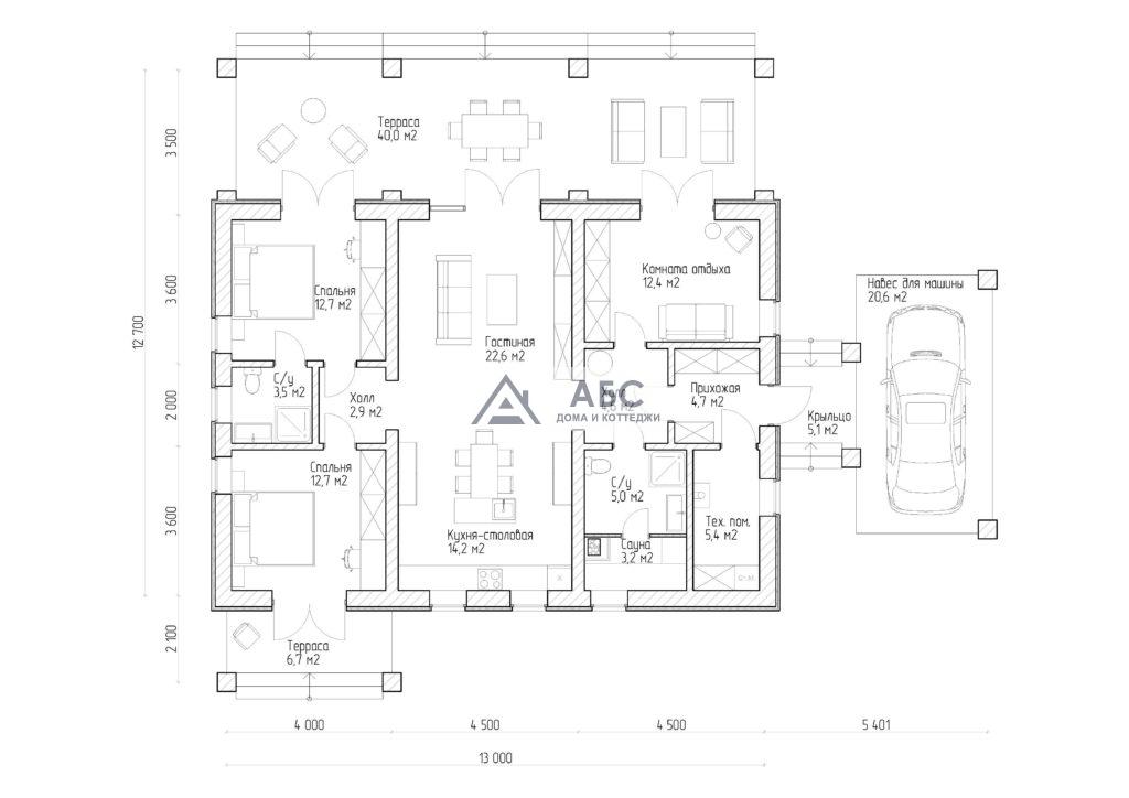 Проект одноэтажного дома «Снежная долина» - 2