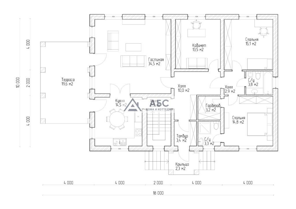Проект дома «Пэрис» с цоколем - 4