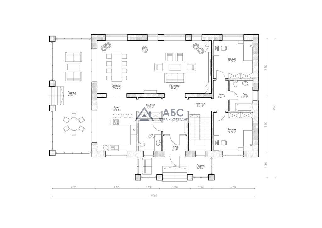 Проект дома «Батлер» с цоколем - 4